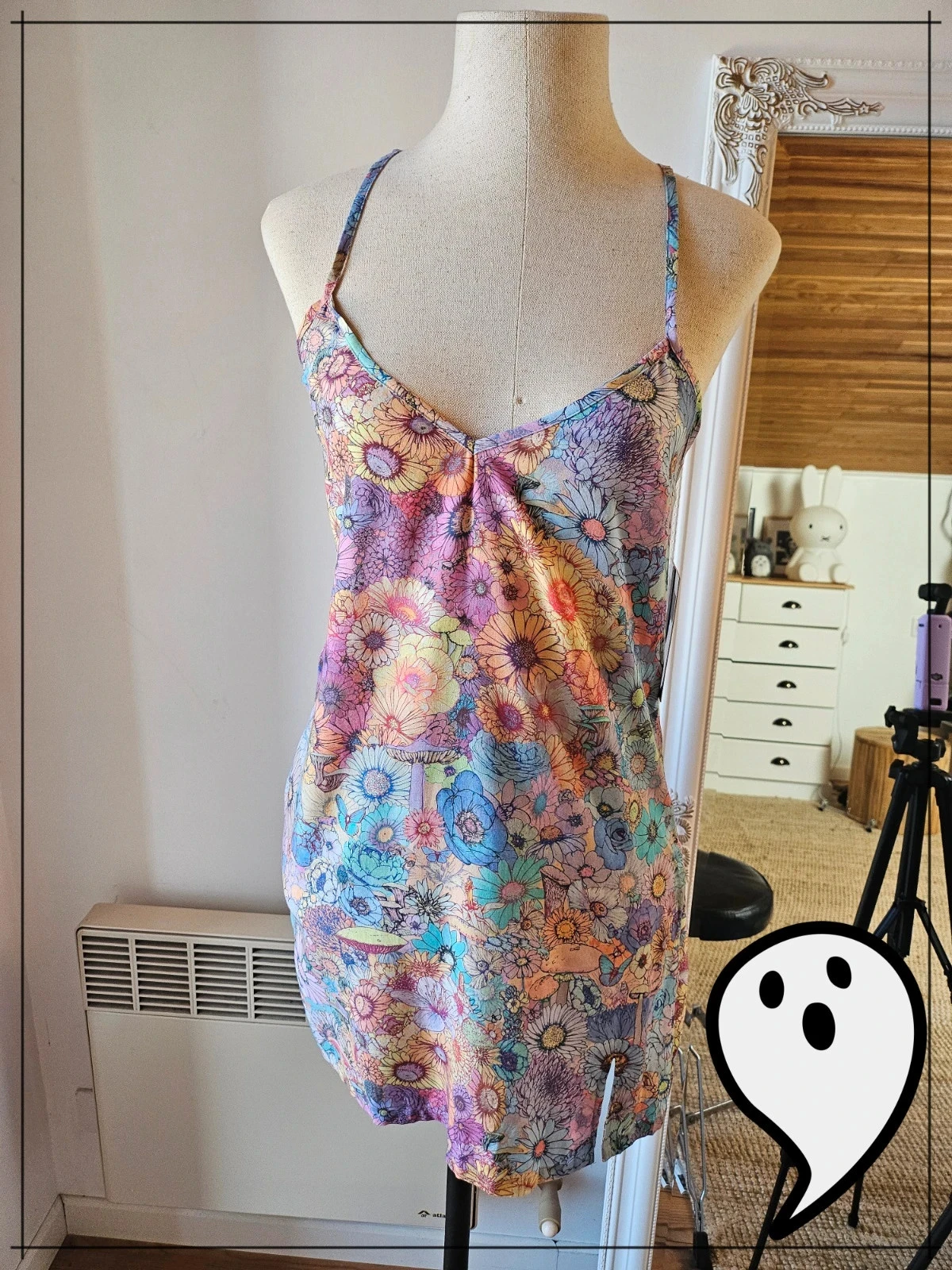 magnifique robe rvca multicolor fleur kawaii floral été
